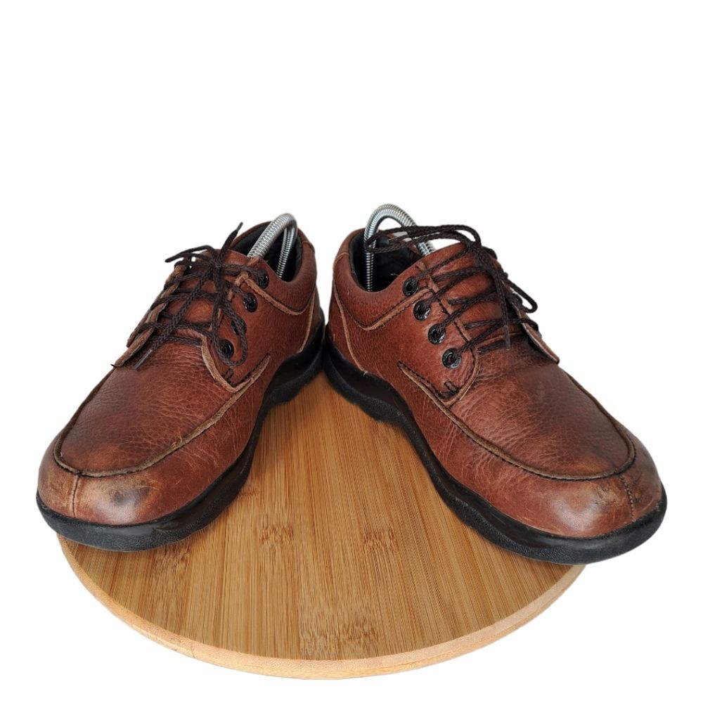 Apex Men's Shoe Ariya Walker #Y910M Oxford Size 7.5 Brown Leather + Black Sole